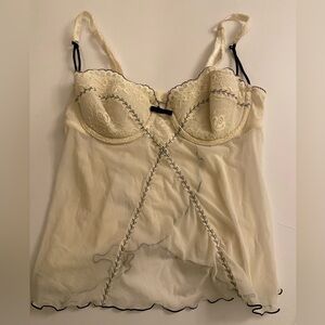 White and black lingerie top